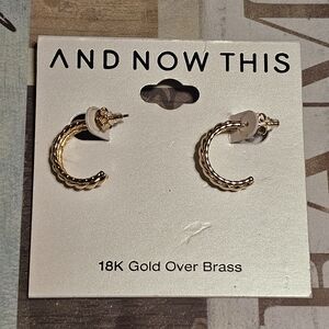 And Now This 18k Gold Over Brass Hoop Earrings
